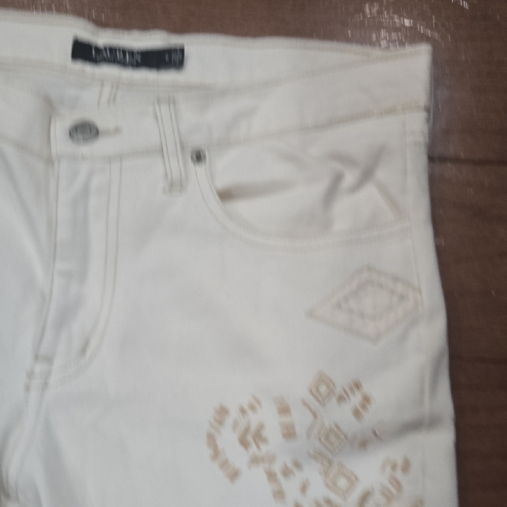 Ralph Lauren Cream, Patchwork Jeans, Size 8 - Picture 3 of 7